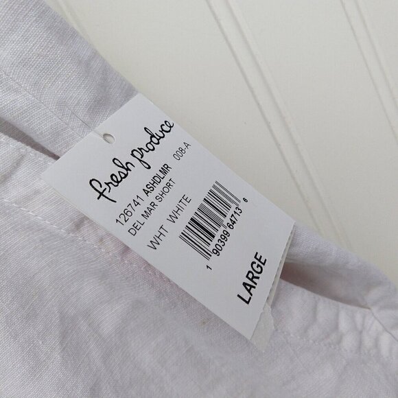 Fresh Produce Del Mar Linen Shorts White Size L NWT L Bermuda Womens MSRP $65 - Picture 11 of 15